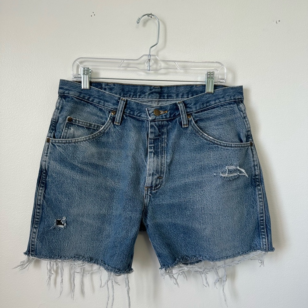 Distressed wrangler shorts